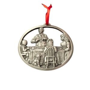 Hampshire Pewter Copyright 1991 Family‎ Dinner Scene Christmas Ornament